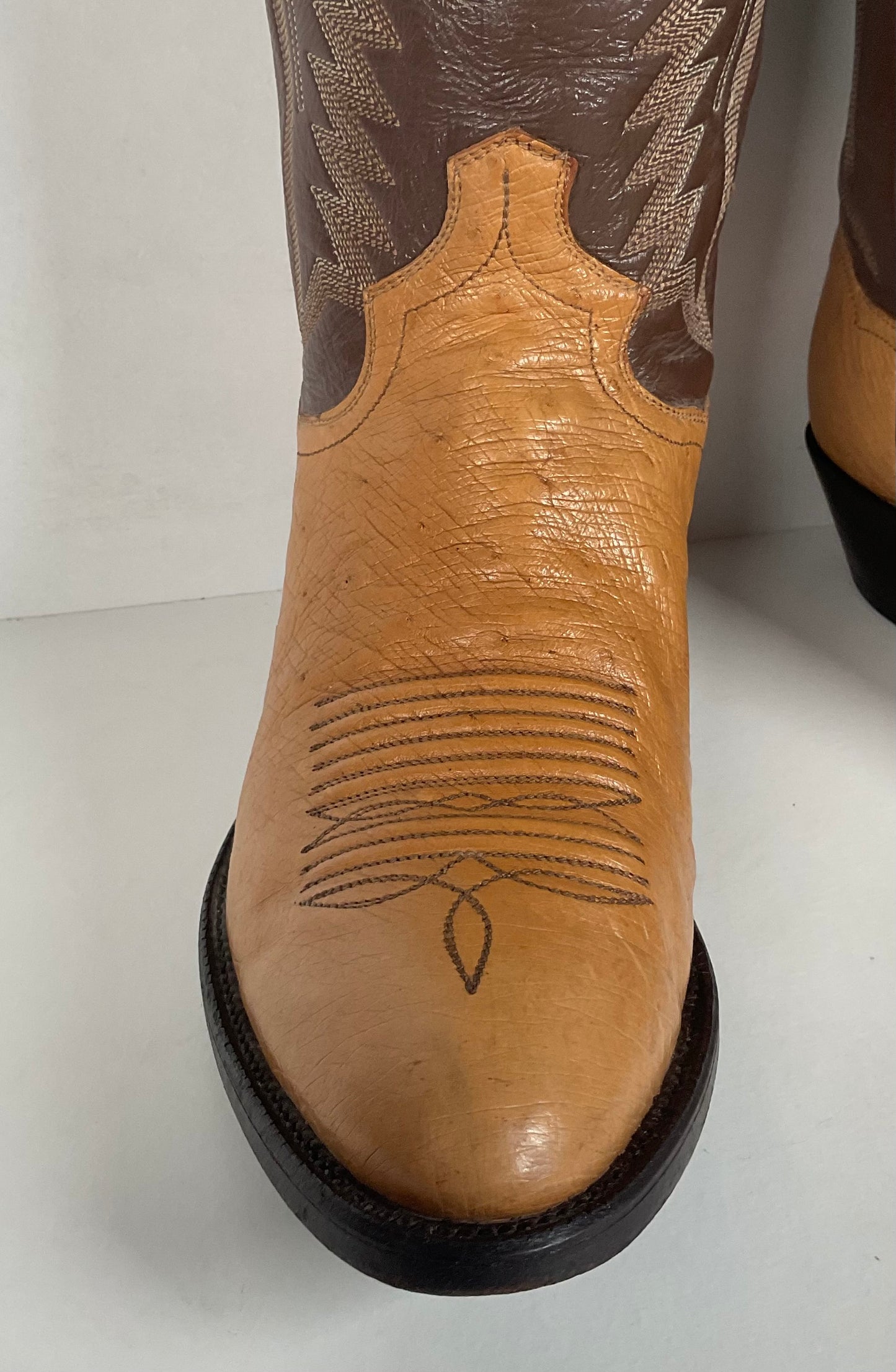 Vintage Panhandle Slim Smooth Ostrich Cowboy Boots | Exotic | Men’s 8 D