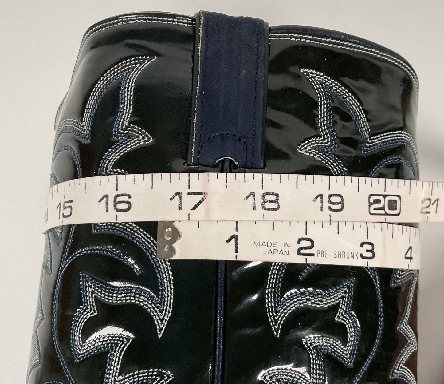 Vintage Justin Algonquin Toe Cowboy Boots | Royal Blue | Patent Leather | 12 EE