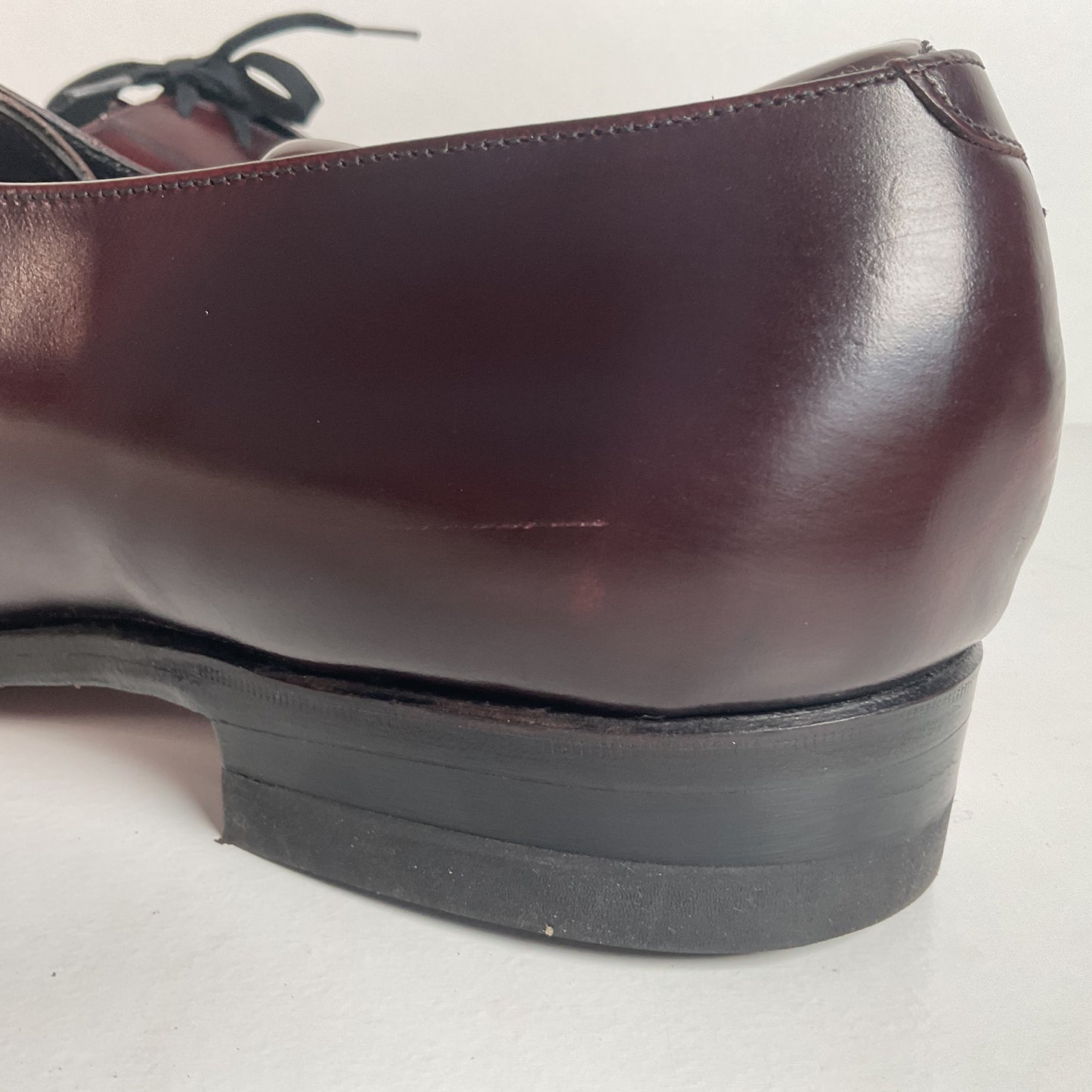 Vintage Florsheim Plain-Toe Derby Shoes | Burgundy Veal | 1970s | Men’s 13 B