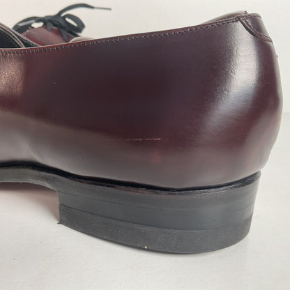 Vintage Florsheim Plain-Toe Derby Shoes | Burgundy Veal | 1970s | Men’s 13 B