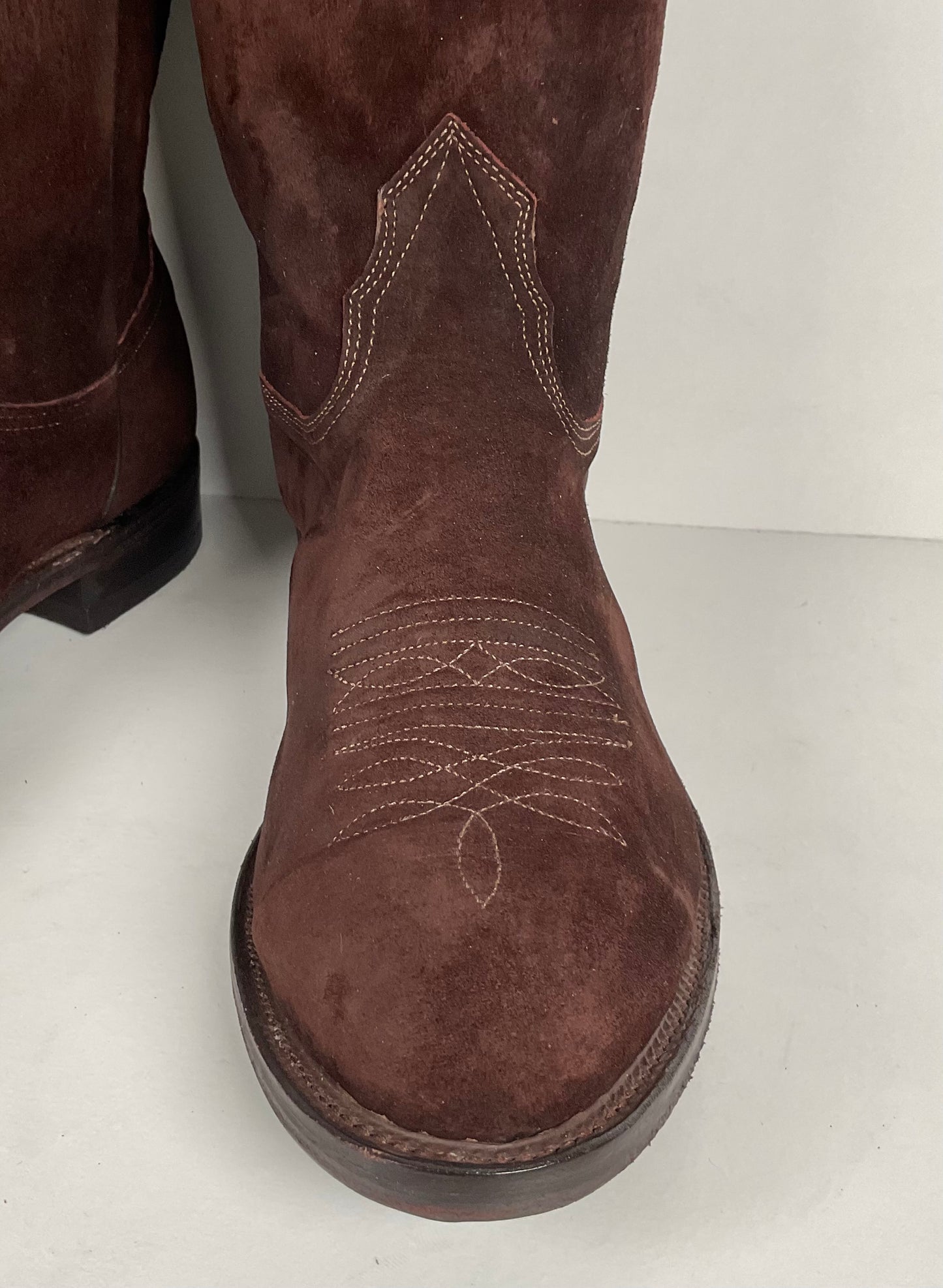 Vintage Nocona Pig Skin Suede Cowboy Boots | USA Made | Men’s 9.5 EE