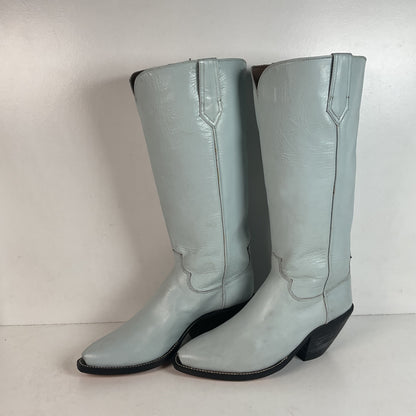 Custom Tall Top Cowboy Boots 11 Wide Shooter Style Off White