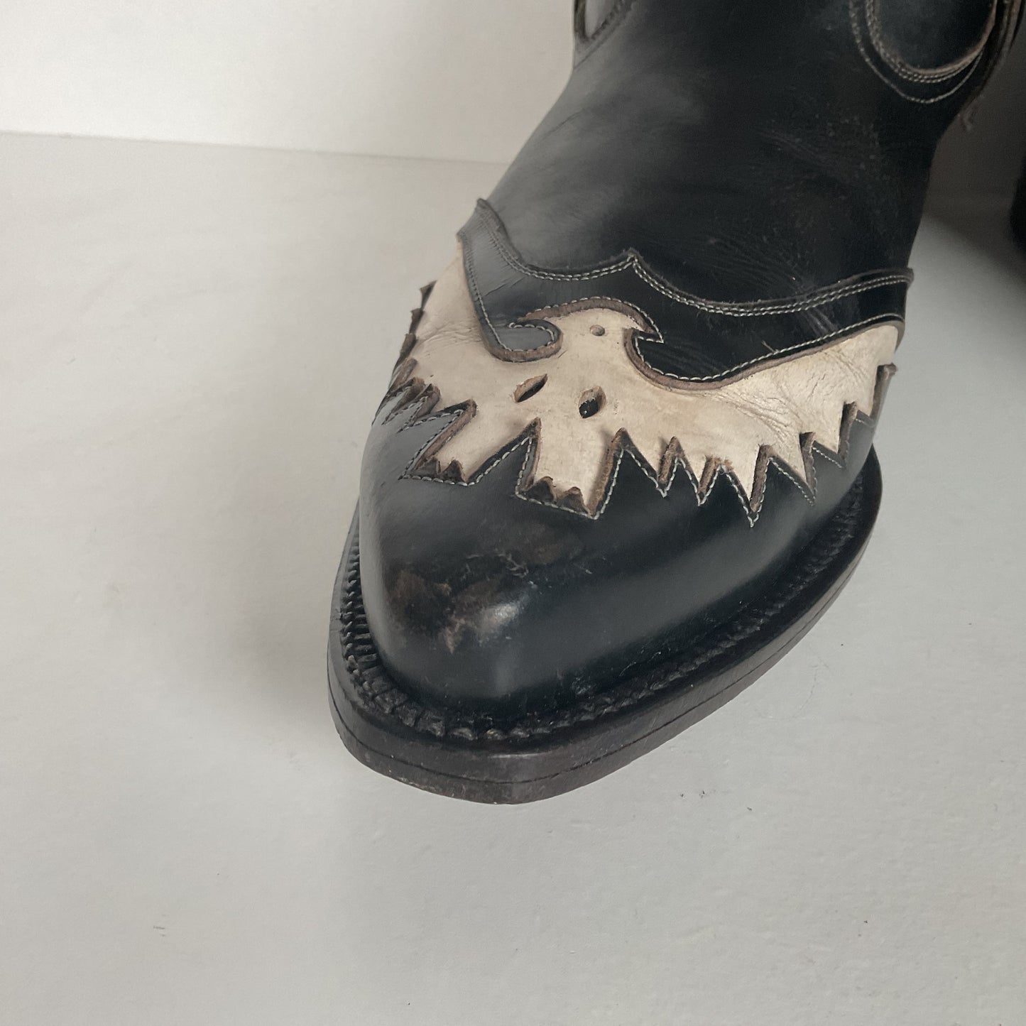 Vintage Thunderbird Cowboy Boots | Tooled Inlays | Mule Ear | 1960s | Men’s 9
