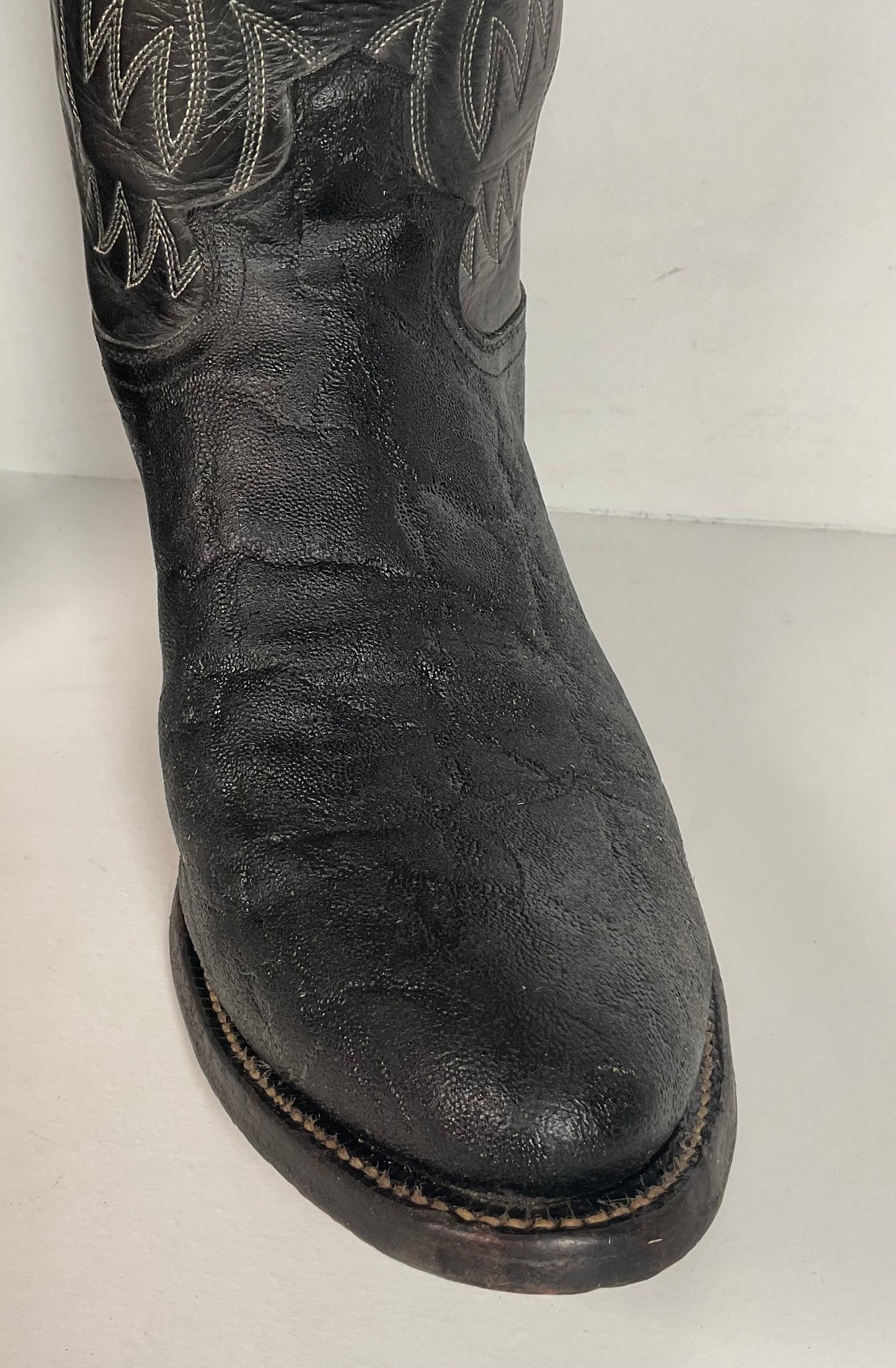 Justin Faux Elephant Print On Cowhide Buckaroo Cowboy Boots 10 D Punchy