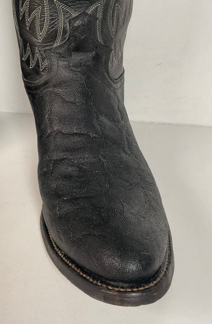 Justin Faux Elephant Print On Cowhide Buckaroo Cowboy Boots 10 D Punchy