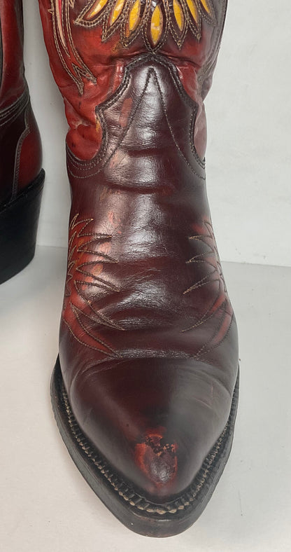 Texas Eagle Thunderbird Cowboy Boots 11 D Independence Day 4th Of July