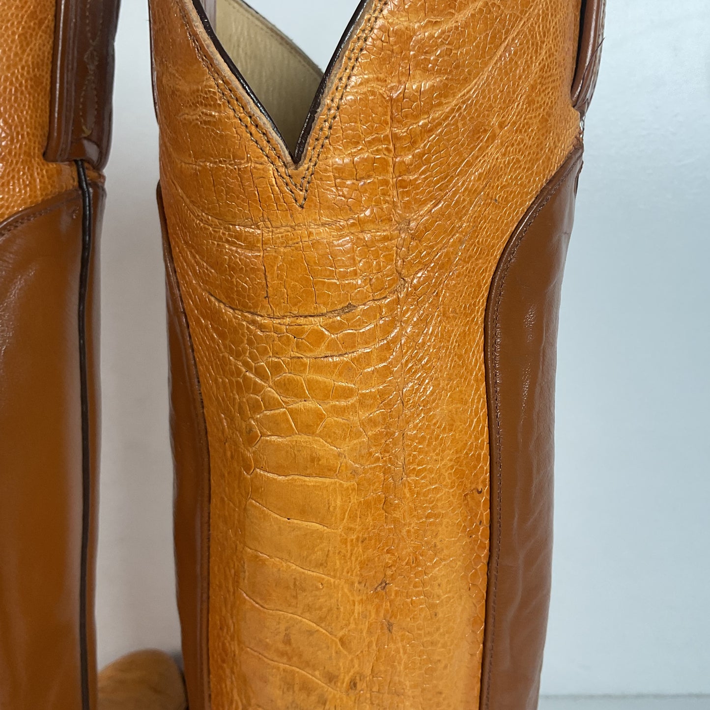 Vintage Tony Lama Ostrich Leg Cowboy Boots | Gold Label | Men’s 7 D | Women’s 8
