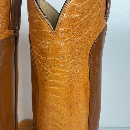 Vintage Tony Lama Ostrich Leg Cowboy Boots | Gold Label | Men’s 7 D | Women’s 8