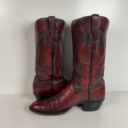 Vintage Lucchese San Antonio Cowboy Boots | Oxblood | Extra Narrow | 11.5 A