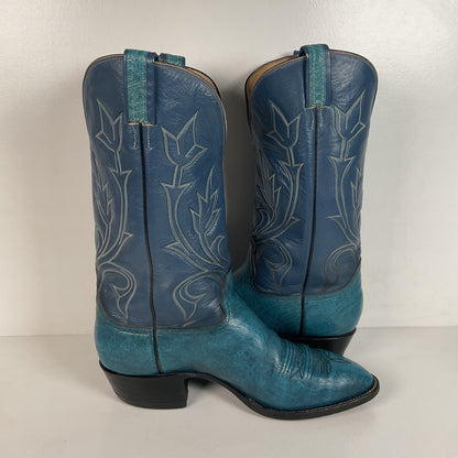 Vintage Hondo Antelope Cowboy Boots | Exotic | Powder Blue | Men’s 11 D
