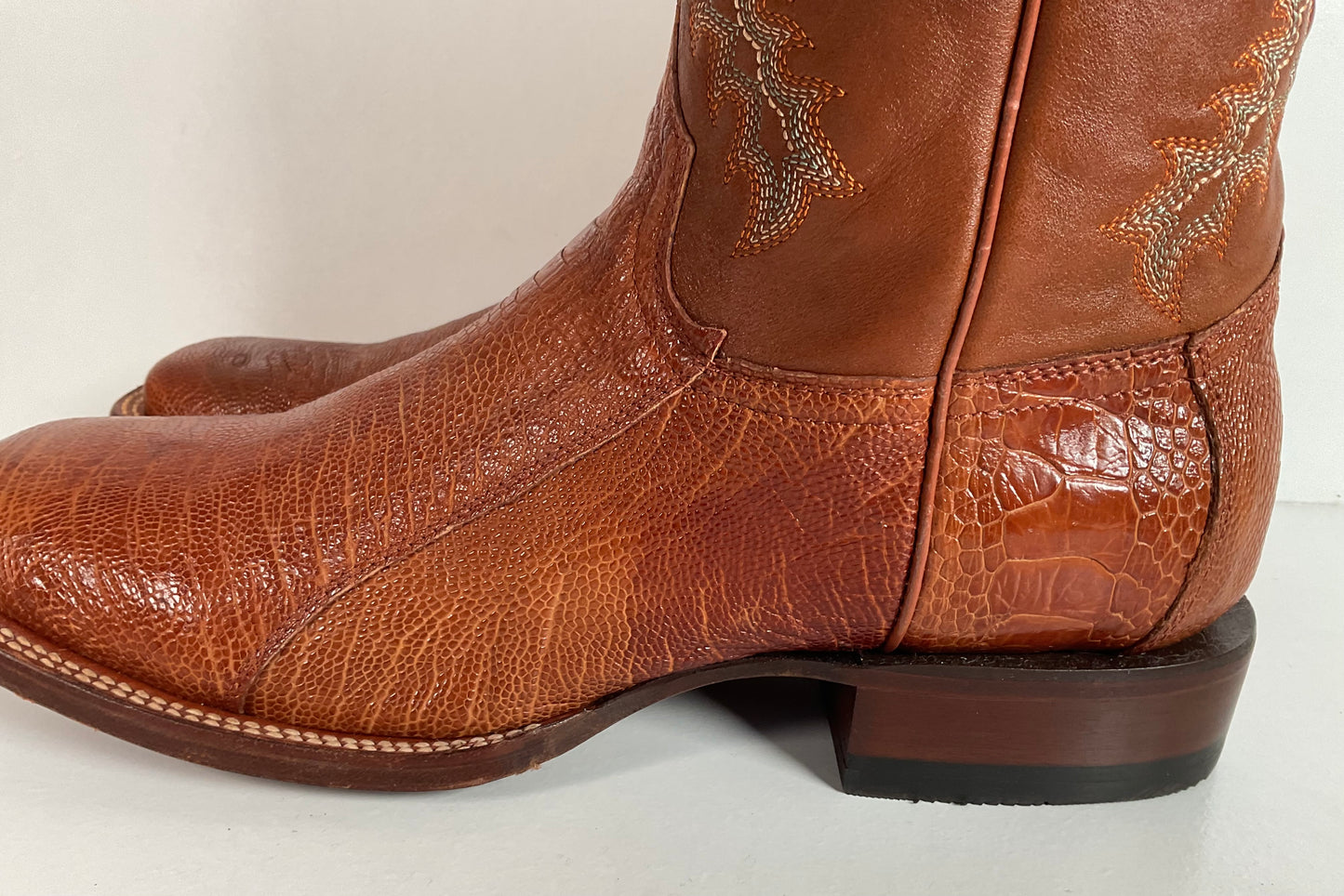 Lucchese for Resistol Ranch Ostrich Leg Roper Boots Men’s 10 B Exotic