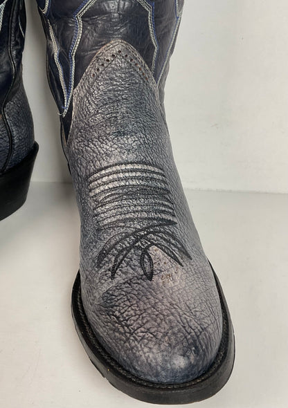 Vintage Sanders Cowboy Boots | Exotic Shark Skin | Extra Narrow | Men’s 11.5 A