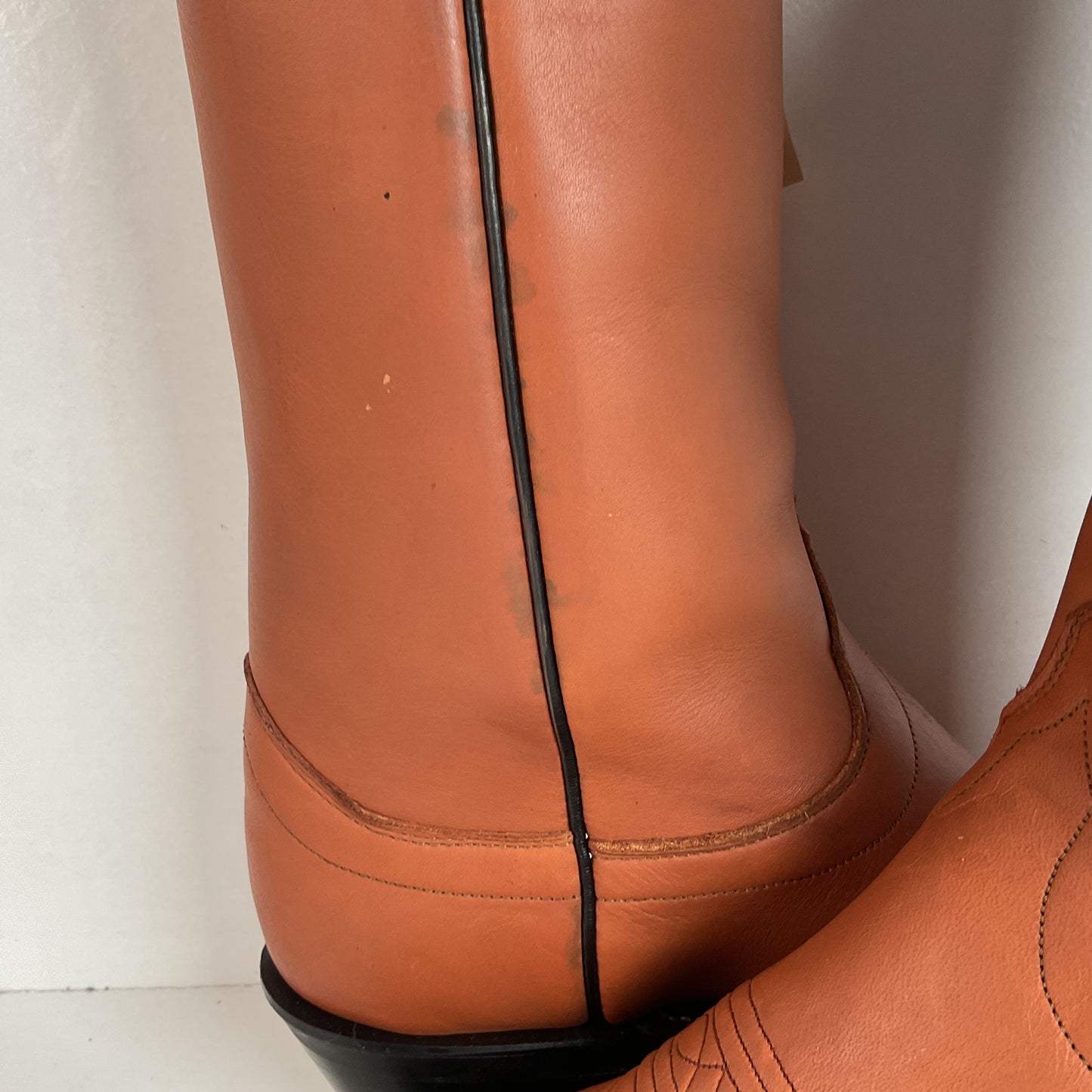 Olathe Brown Mule Cowboy Boots 9.5 D USA Made