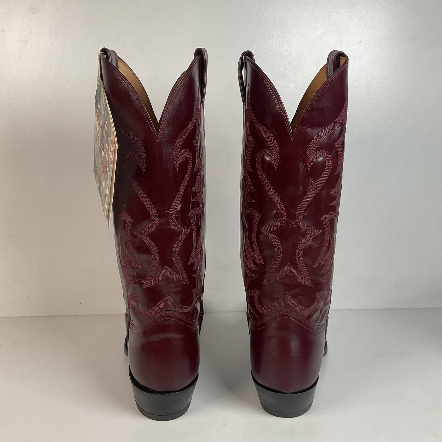 Vintage Nocona Legacy Cowboy Boots 9.5 E Burgundy Calf USA Made