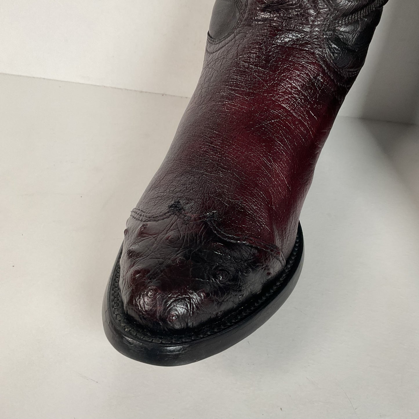 Corral Smooth Ostrich Cowboy Boots | Black Cherry | Men’s 6 EE | Women’s 7