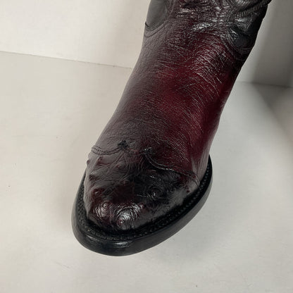 Corral Smooth Ostrich Cowboy Boots | Black Cherry | Men’s 6 EE | Women’s 7