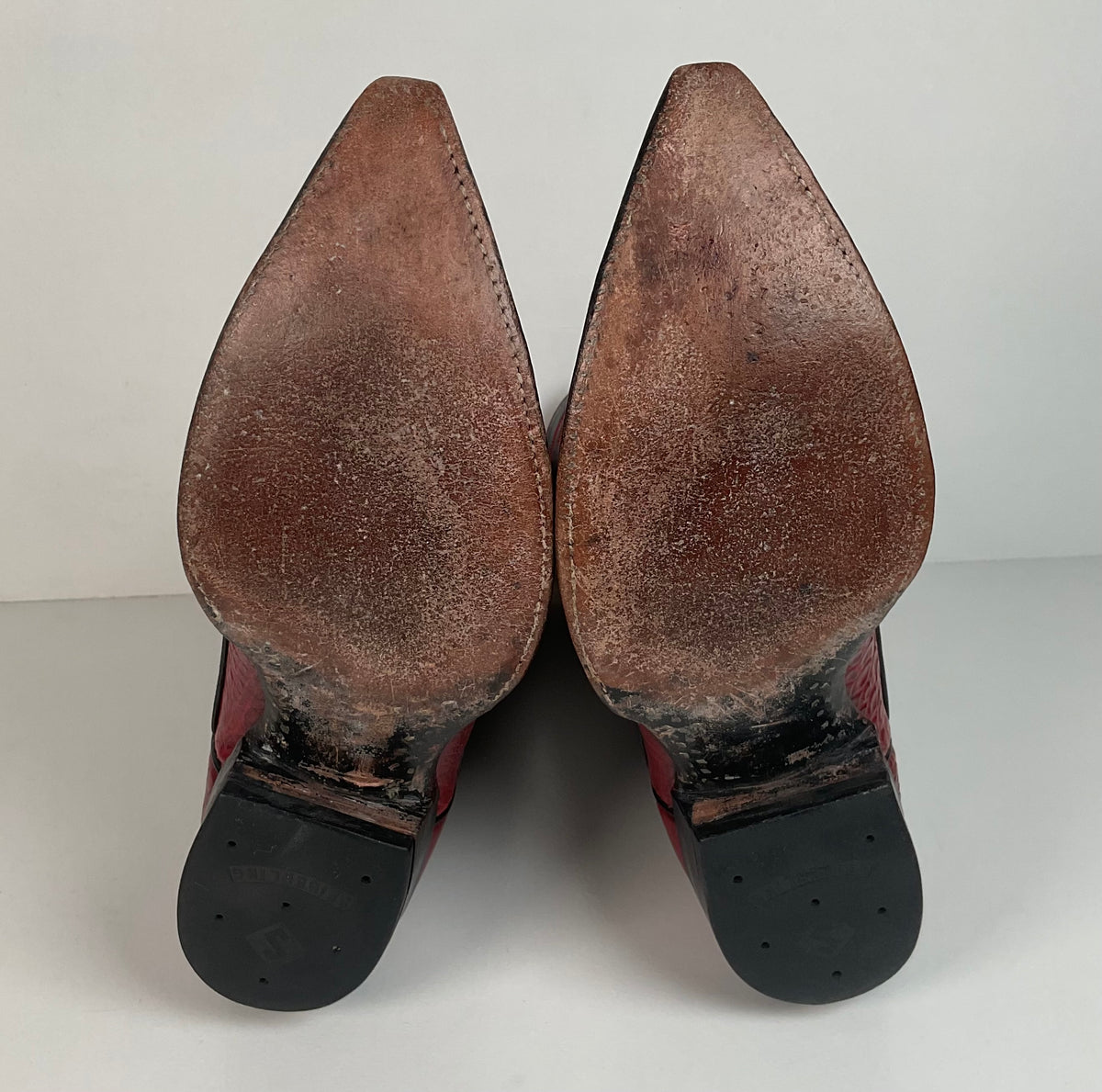 Vintage Cowtown Algonquin Toe Cowboy Boots | Pre-Ban Sea Turtle | Red | Men’s 8 D