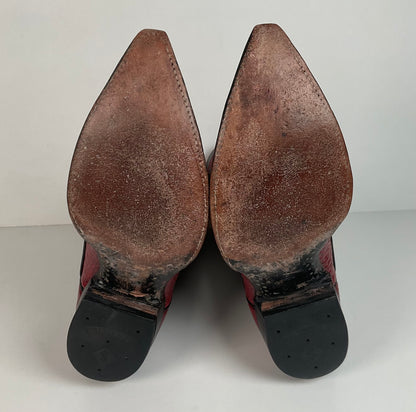 Vintage Cowtown Algonquin Toe Cowboy Boots | Pre-Ban Sea Turtle | Red | Men’s 8 D