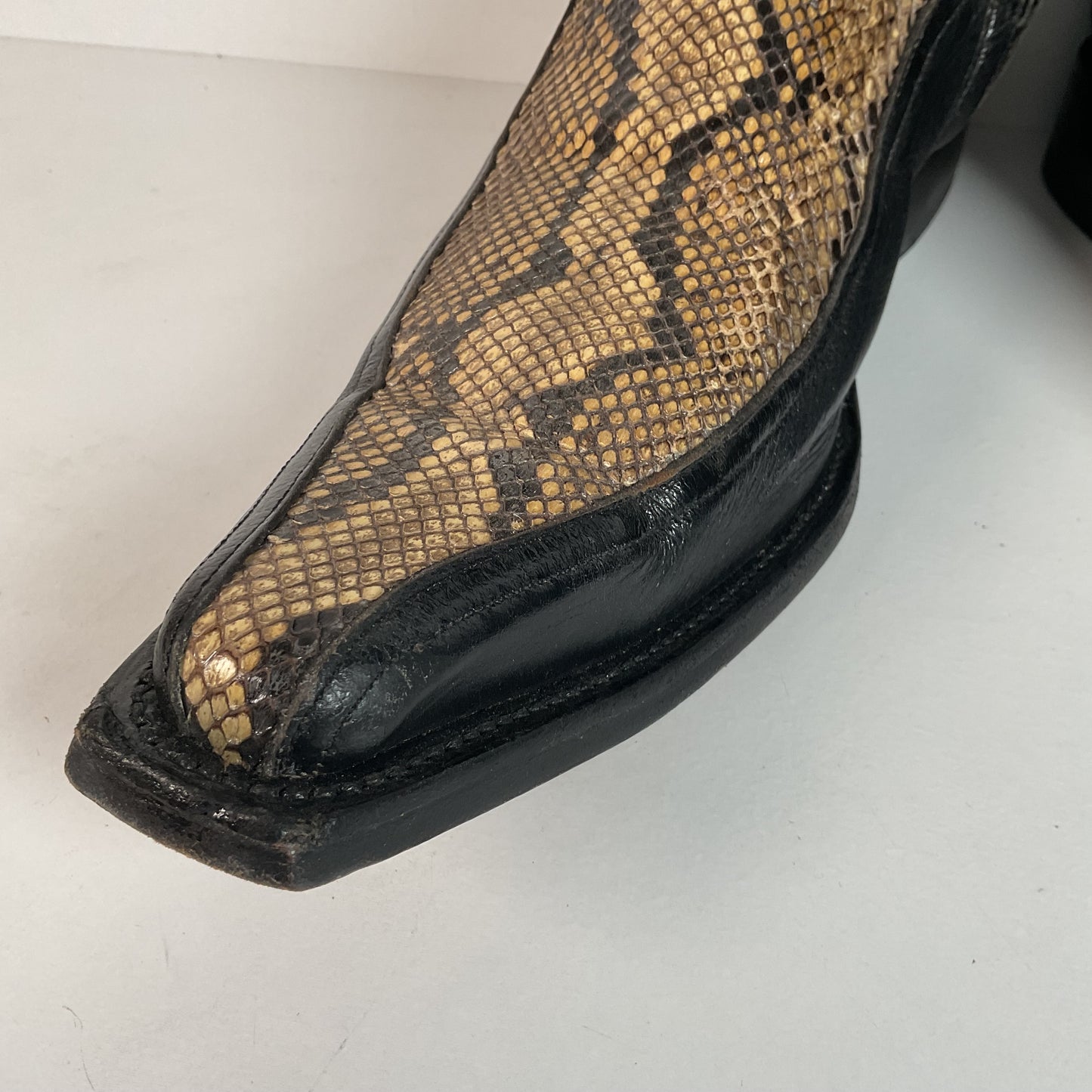 Python Snakeskin Ankle Boots | Western Side Zip | Mex 30.5 | USA 12.5