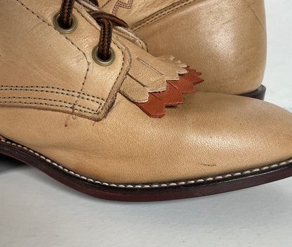 Vintage Larry Mahan Packer Boots | Cowgirl | Lace Up | USA Made | Women’s 8 M