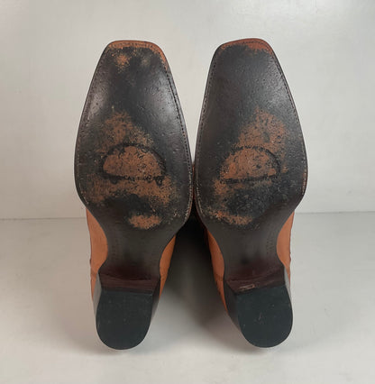 Cock of The Walk Cowboy Boots 12.5 Hand Tooled Carrie Cameron Designs