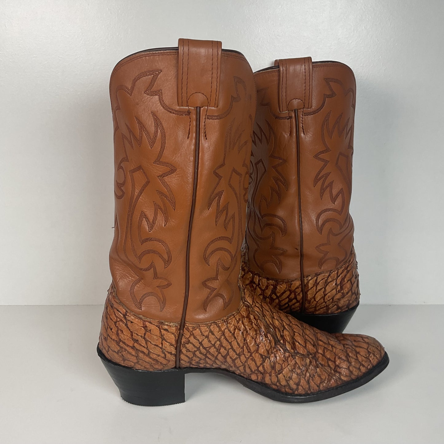 Vintage Olathe Sea Bass Cowboy Boots | Exotic | USA Made | 13 EE