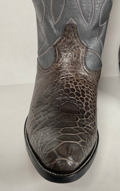 Vintage Exotic Cowboy Boots | Pre Ban | Grey | Wide | Men’s 10