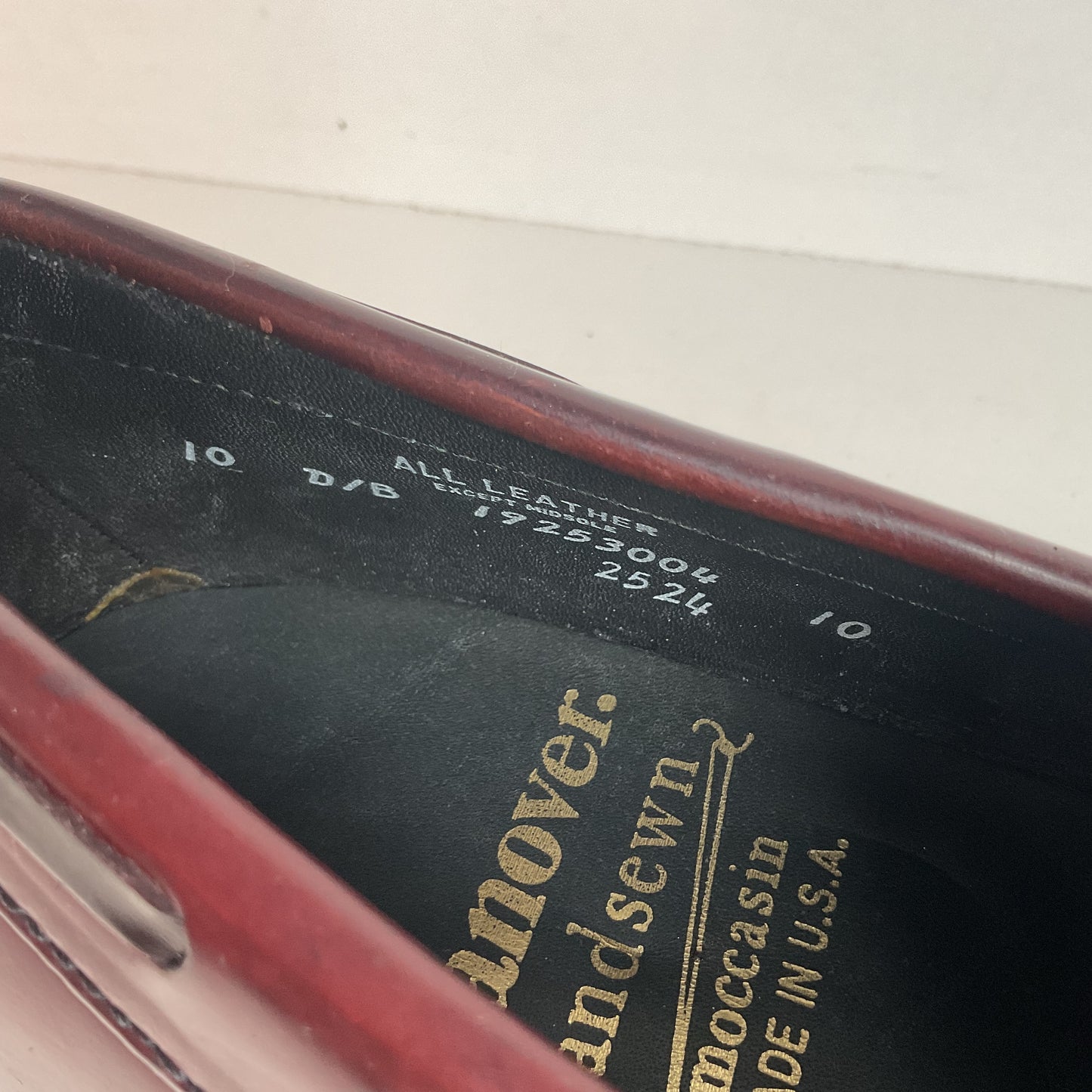 Vintage 1970s Hanover Handsewn Moccasin Loafers 10 D Genuine Shell Cordovan