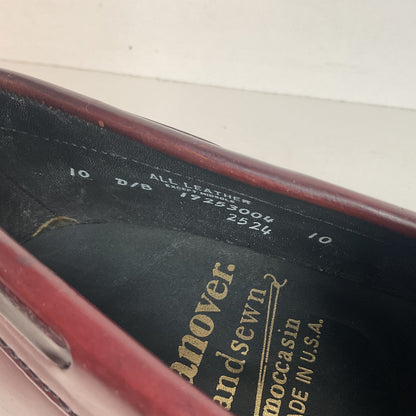 Vintage 1970s Hanover Handsewn Moccasin Loafers 10 D Genuine Shell Cordovan