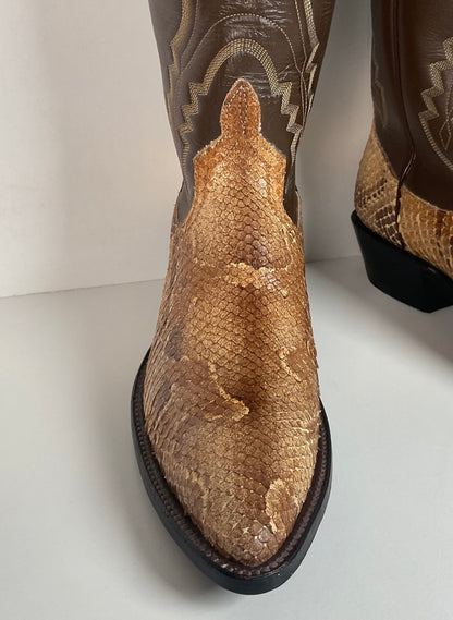 Anderson Bean Boa Snake Cowboy Boots | Exotic | USA Made | Men’s 6 | Women’s 7 B