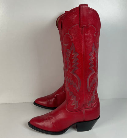 Vintage Panhandle Slim Tall Cowgirl Boots | Red Deer Tan | Women’s 6.5 B