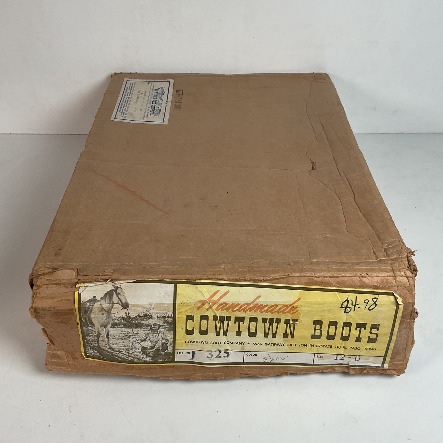 Vintage 1960s Cowtown Cowboy Boots 12 D Chocolate Brown