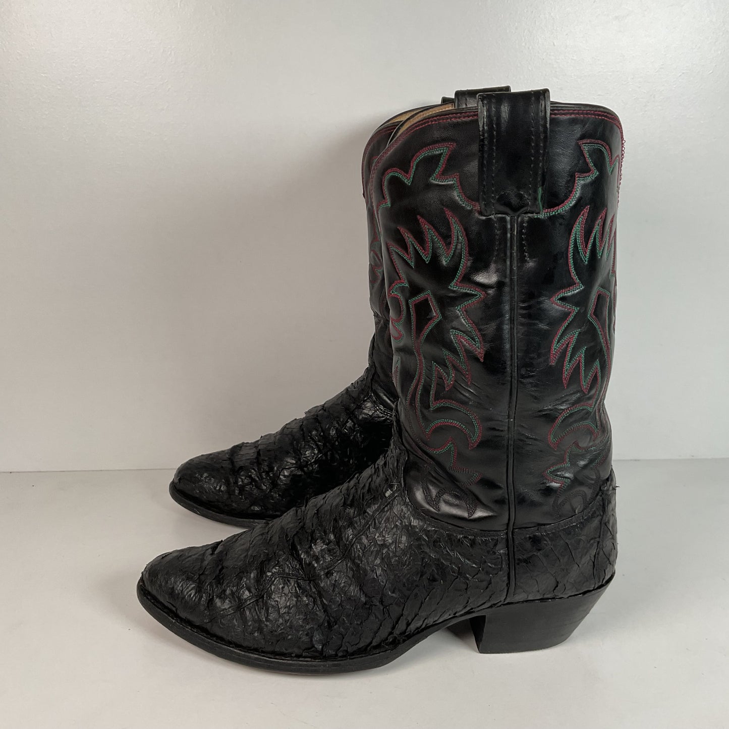 Vintage Olathe Sea Bass Cowboy Boots | Exotic | Distressed | Men’s 13 EE