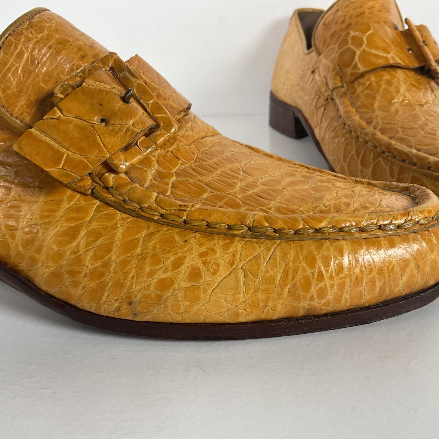 Vintage Sea Turtle Loafers | Monk Strap | Yellow | Men’s 7 D