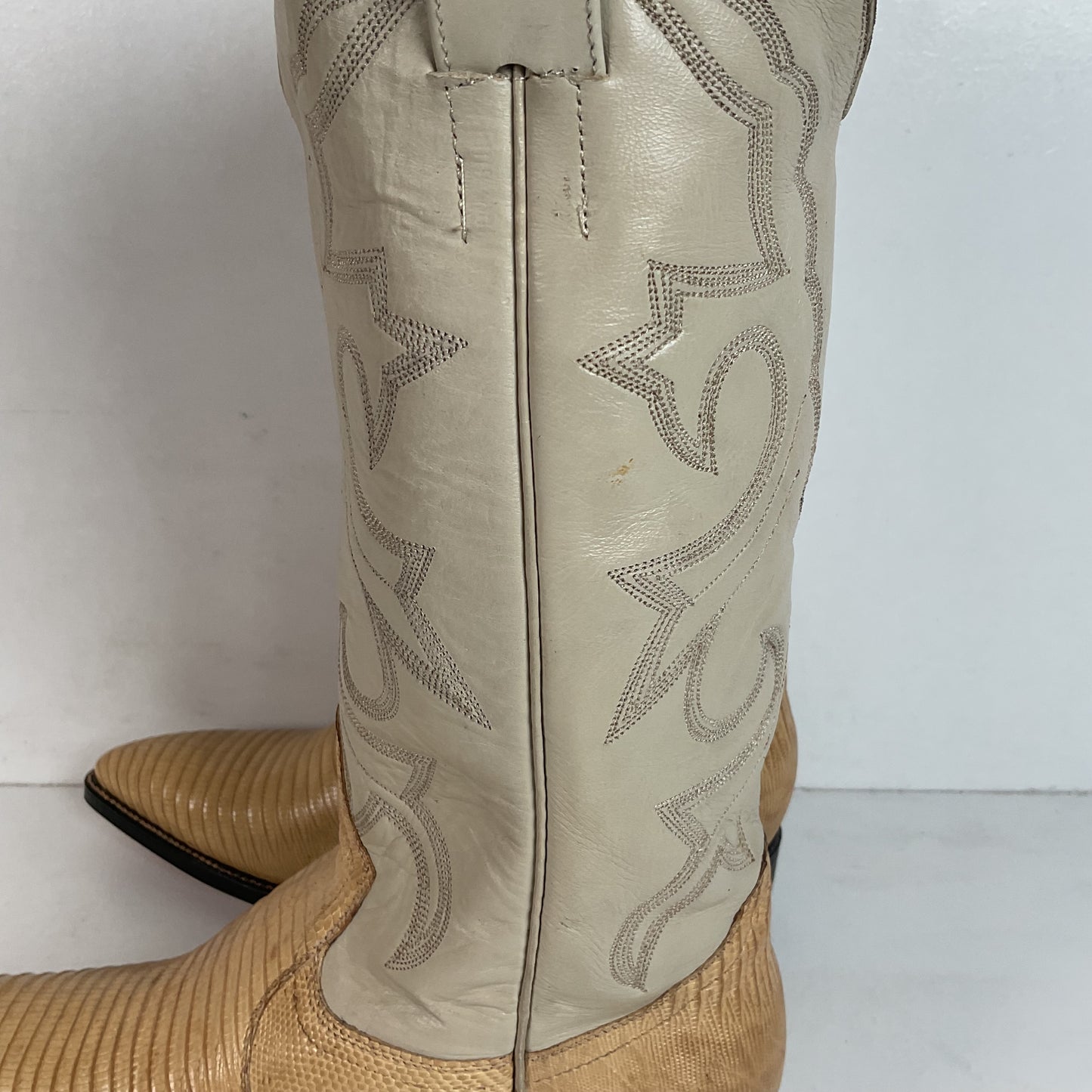 Silvertown Blonde Lizard Cowgirl Boots | Men’s 7.5 C | Women’s 8.5