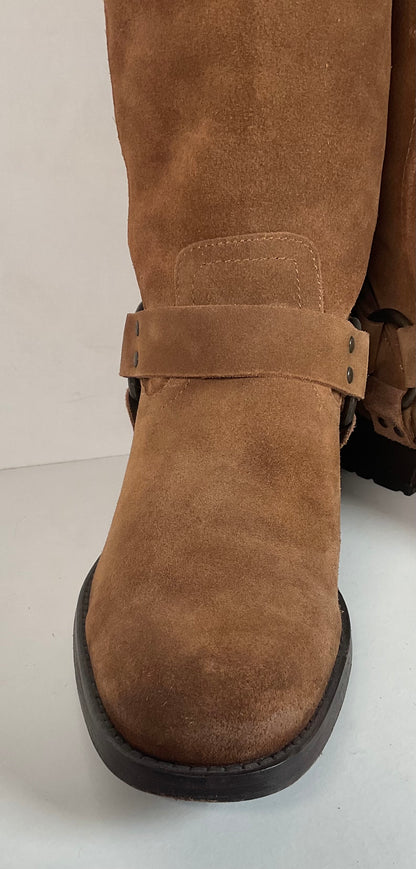 Frye Men’s Suede Engineer Harness Boots 10 D Brown