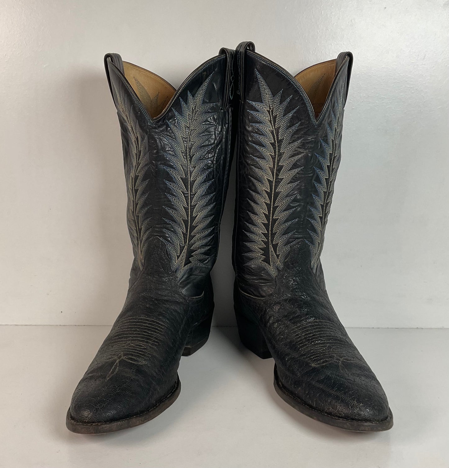 Vintage Tony Lama Gold Label Elephant Boots 10 D USA Made Exotic