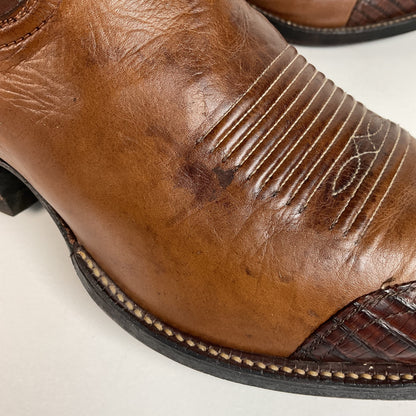 Vintage Tony Lama Lizard Wingtip Cowboy Boots | Gold Label | Men’s 9.5 D