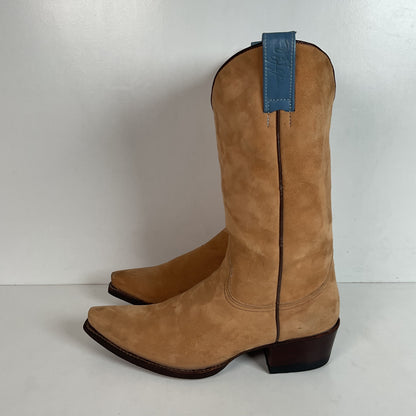 F. H. Senka Cowgirl Boots 8.5 US Nubuck Suede Snip Toe