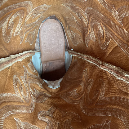 Custom Full Ostrich Quill Cowboy Boots 10 E Butterscotch Exotic