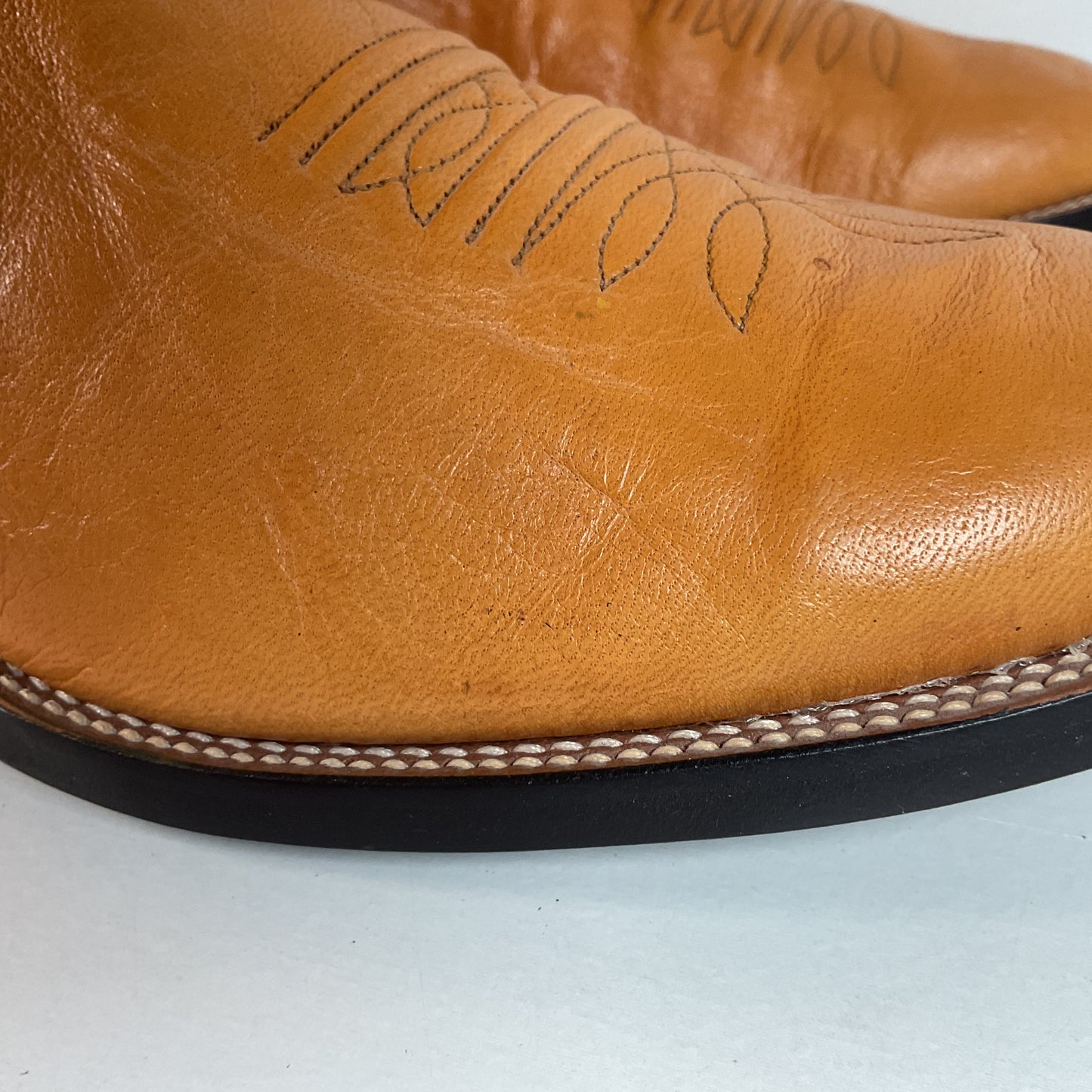 Vintage Nocona Pig Skin Cowboy Boots | Boar | Butterscotch | USA Made | 10.5 EE