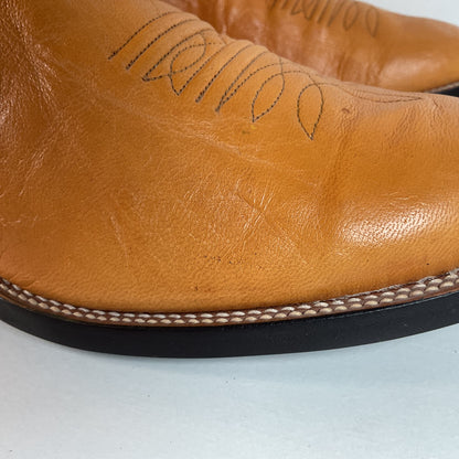 Vintage Nocona Pig Skin Cowboy Boots | Boar | Butterscotch | USA Made | 10.5 EE