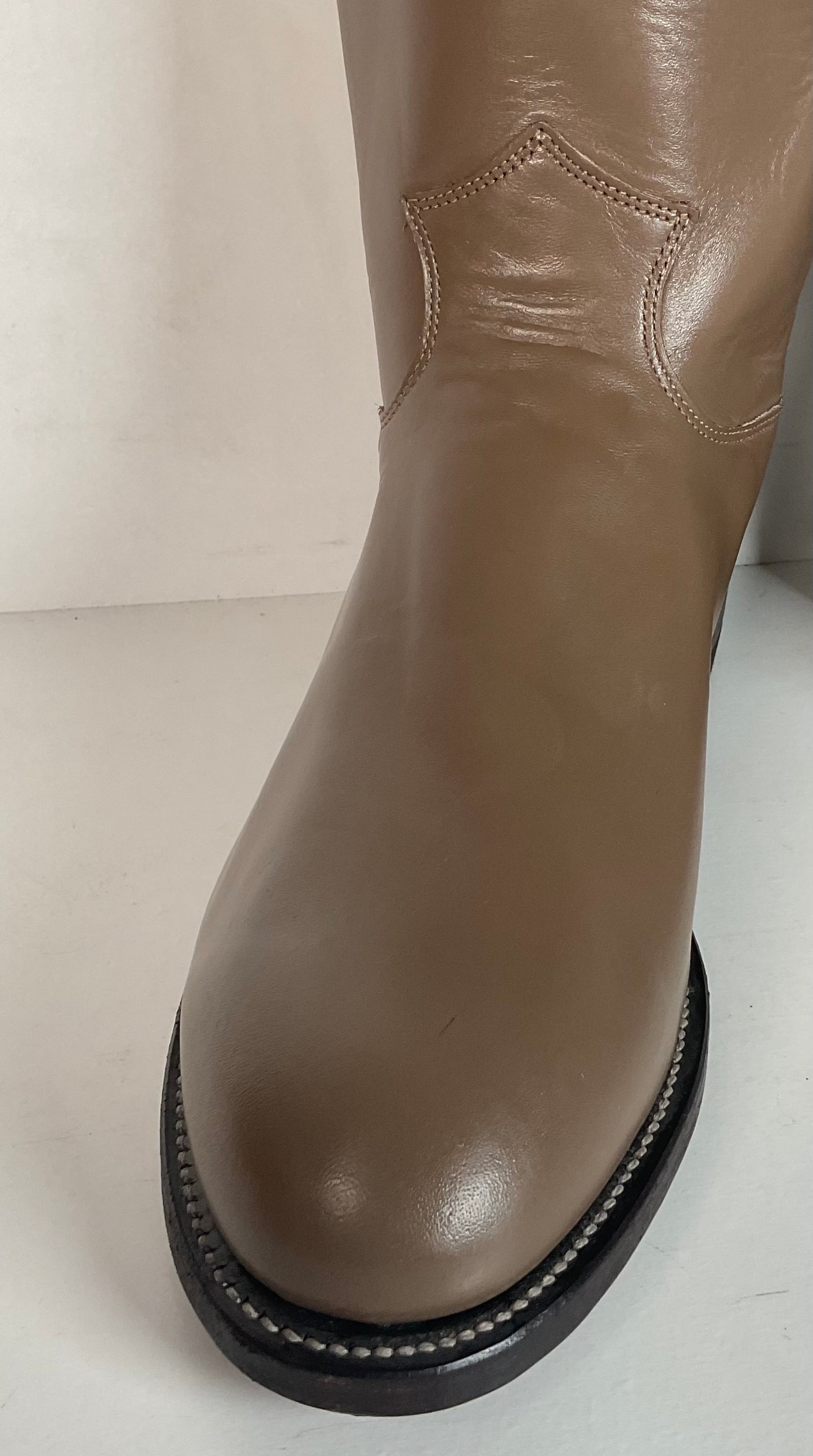 Justin Men’s Taupe Grey Roper Boots 9 D USA Made