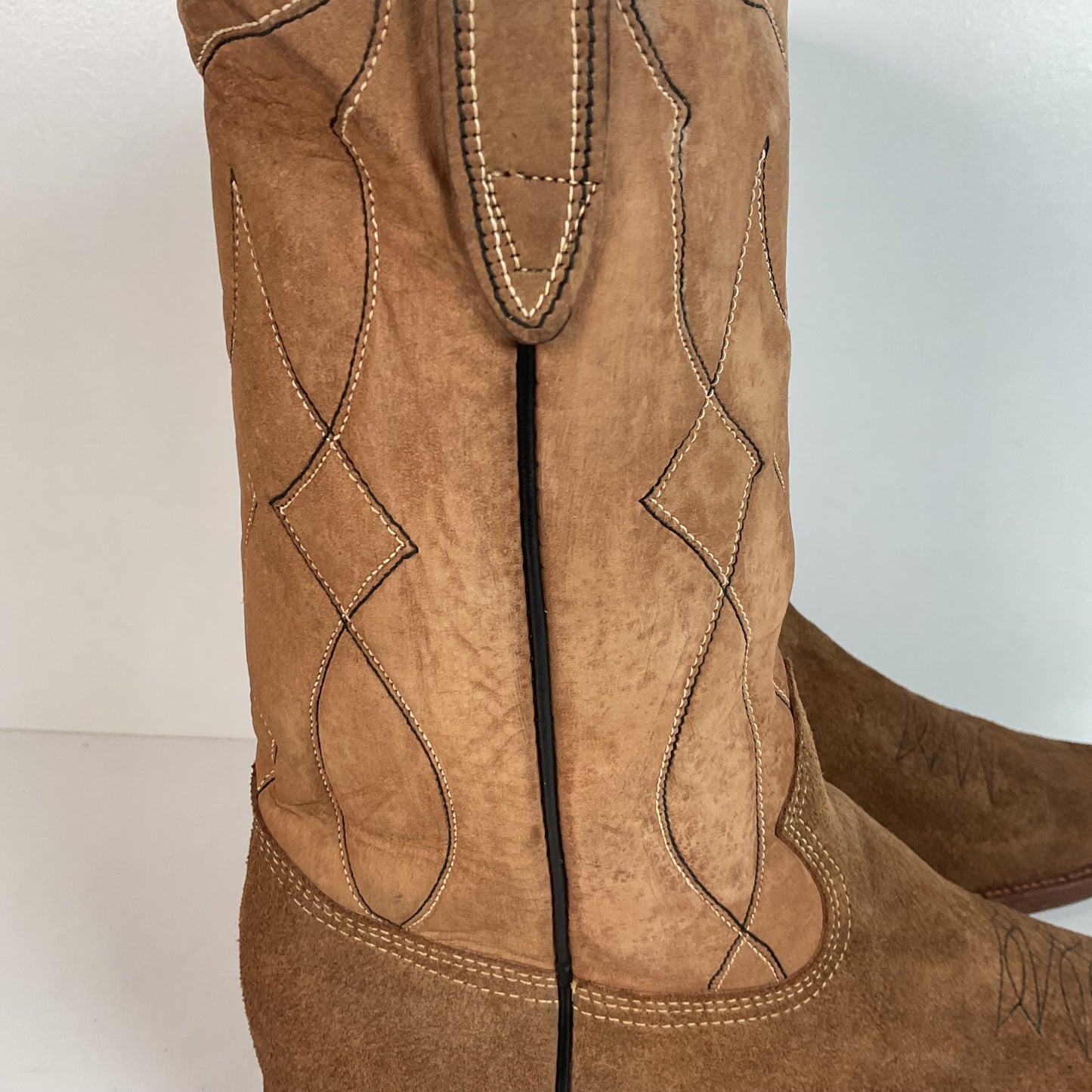 Vintage Sears Suede Cowboy Boots | Rough Out | 1960s-1970s | USA Made | 10 D