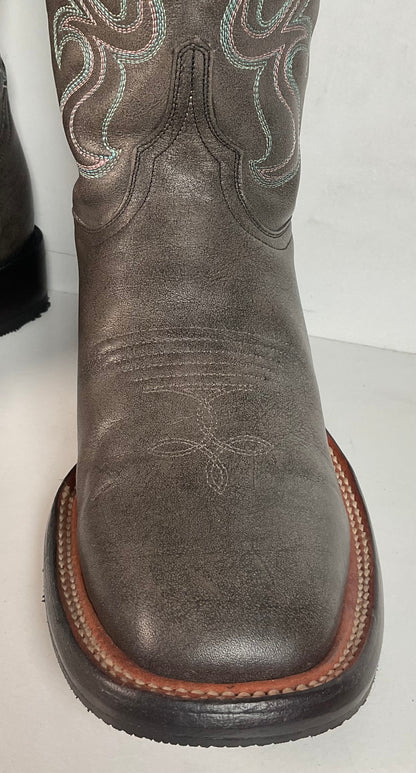 Lucchese Women’s Grey Cowgirl Boots 8.5 B Square Toe Recraft