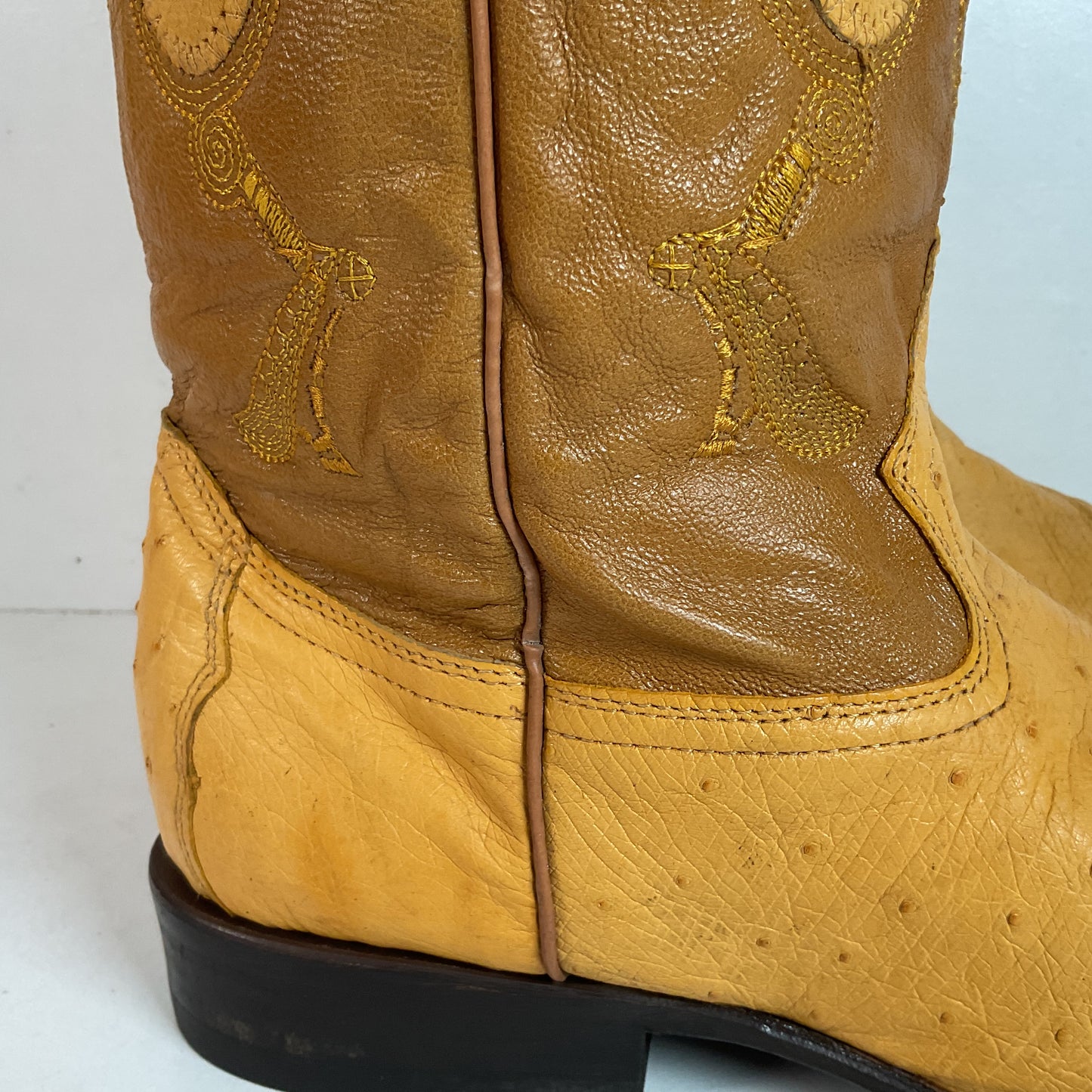 Cuadra Butterscotch Ostrich Quill Cowboy Boots US 10 Exotic