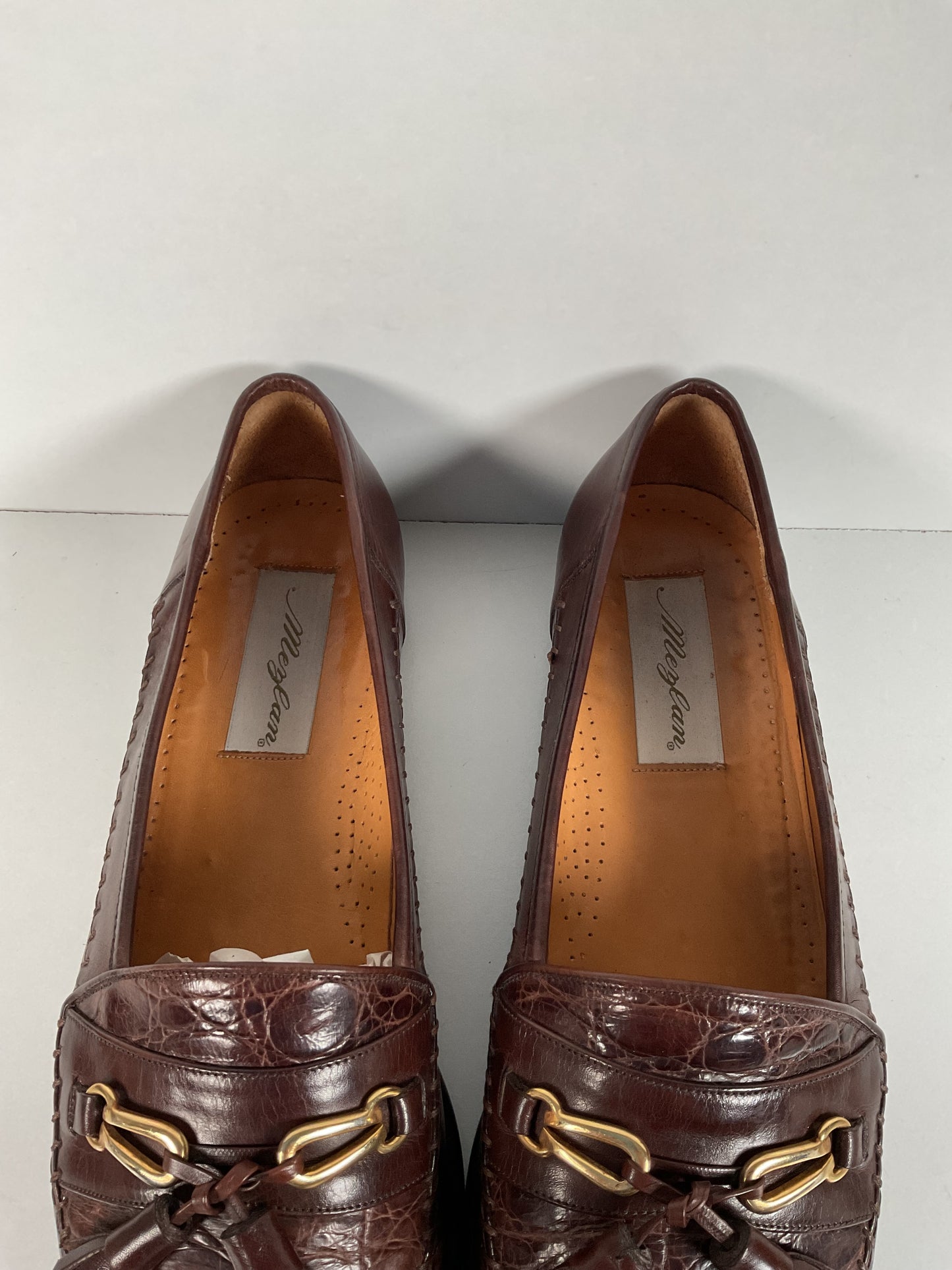 Recrafted Mezlan Crocodile Tassel Loafers 10 M Moc Toe