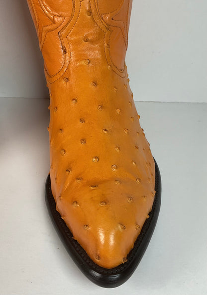 Los Altos Full Quill Ostrich Cowboy Boots | Buttercup | Exotic | Men’s 9.5 EE