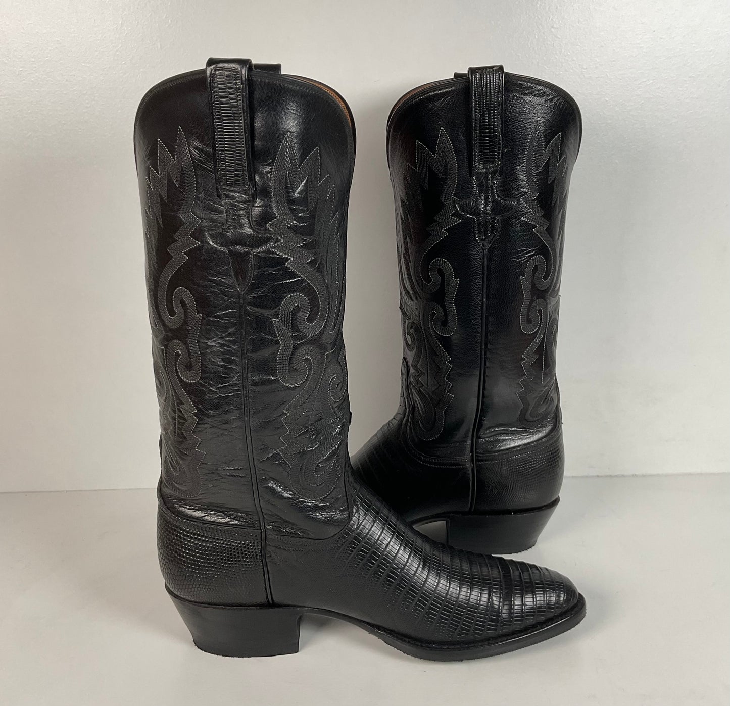 Vintage Lucchese Handmade Cowgirl Boots | Lizard Teju | Women’s 8 B