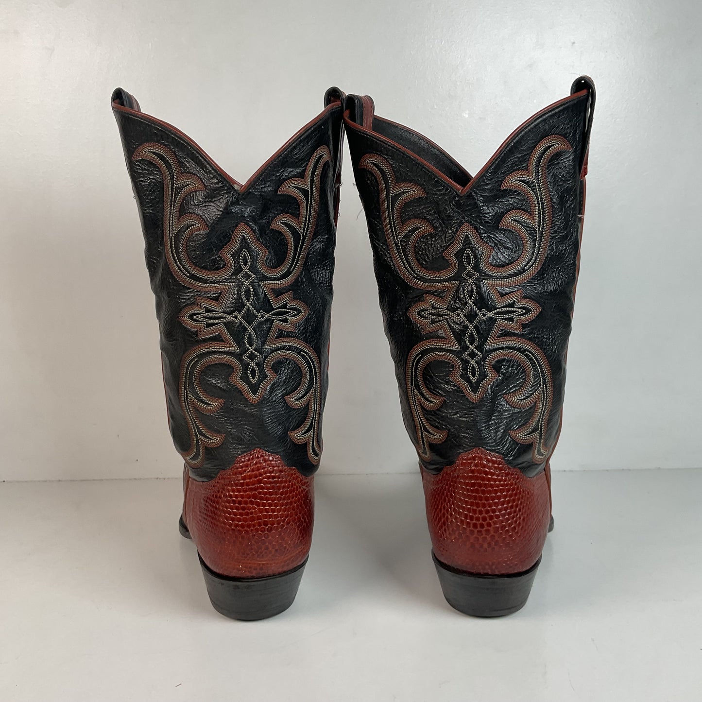 Larry Mahan Teju Lizard Cowboy Boots 10 EE Peanut Brittle